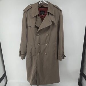 Austin Manor Men's Classic Double Breasted Trench Coat Tan Size 40 Reg
